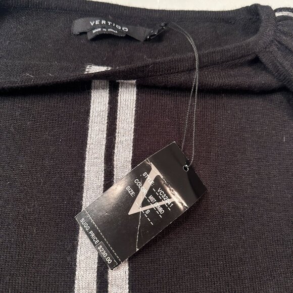 Vertigo Claudia Cape Knit Sweater Dress Womens Pullover Lambswool Mini Stripe - Picture 8 of 16